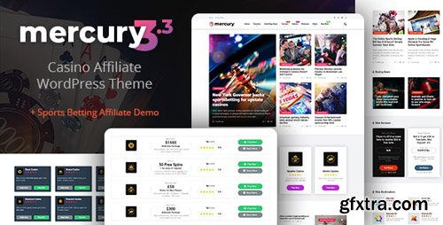 ThemeForest - Mercury v3.4.1 - Gambling & Casino Affiliate WordPress Theme. News & Reviews - 20951954