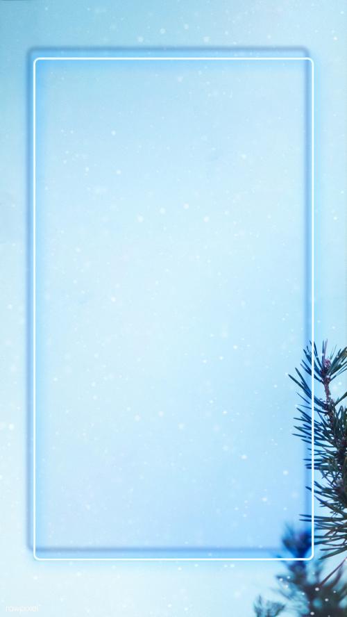 Blue neon Christmas mobile phone wallpaper illustration - 1233137