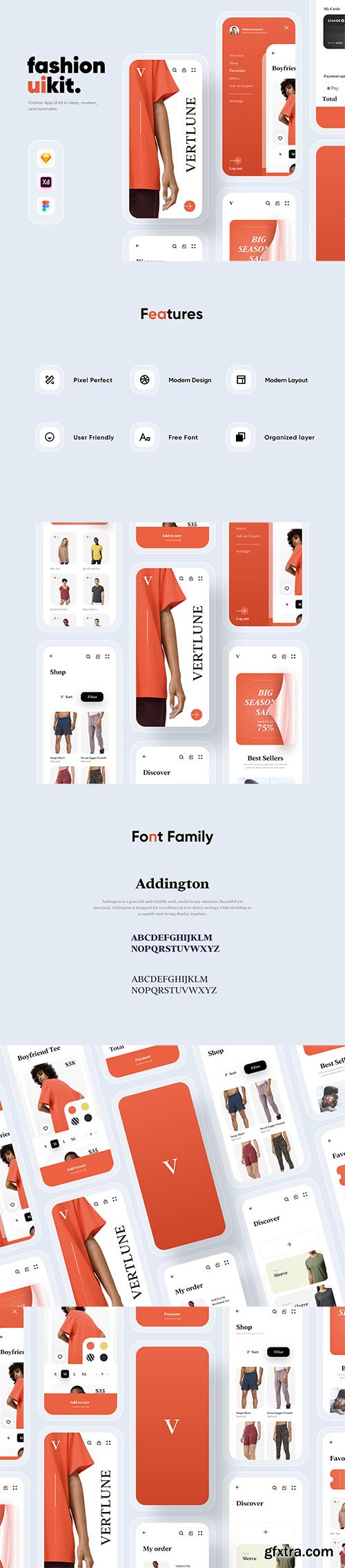 Verlune fashion eCommerce app UI Kit