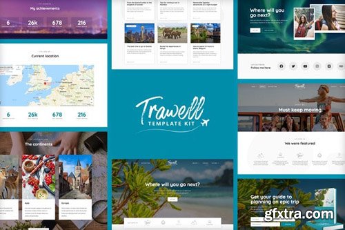 ThemeForest - Trawell v1.0 - Travel Blog Elementor Template Kit - 26605492