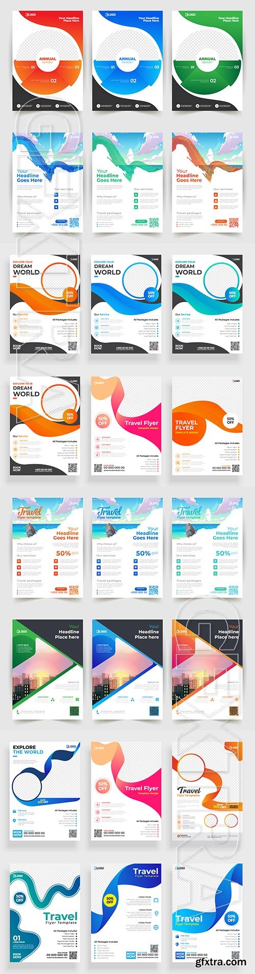 Business flyer template design, brochure vector illustration # 6