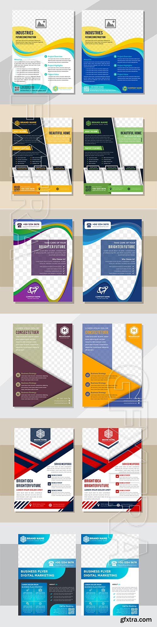 Business flyer template design, brochure vector illustration # 2