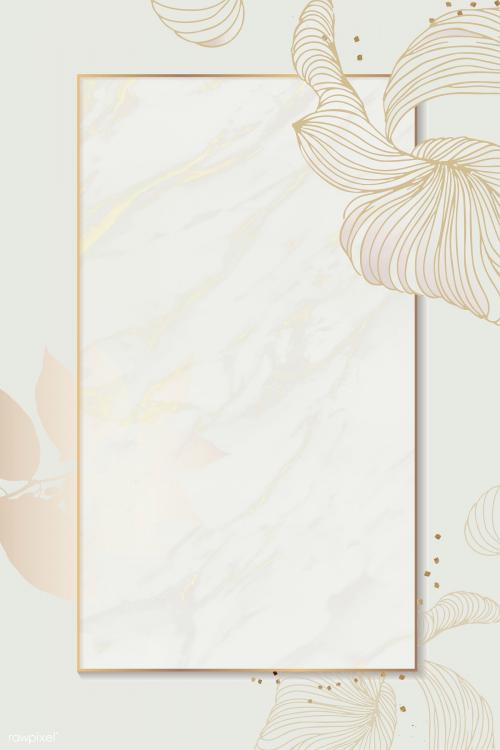 Golden floral rectangle frame illustration - 2027134