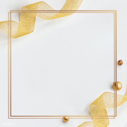 Frame with gold ornaments on white social template mockup - 2029882