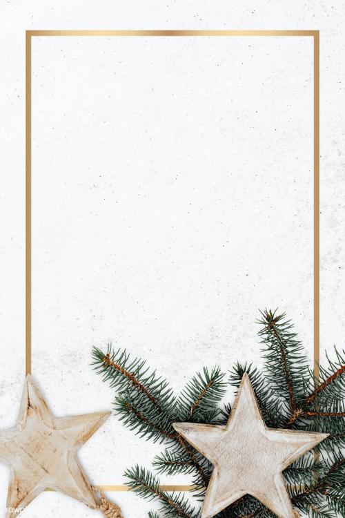 Wooden star ornament decorated pine tree banner mockup - 2035769