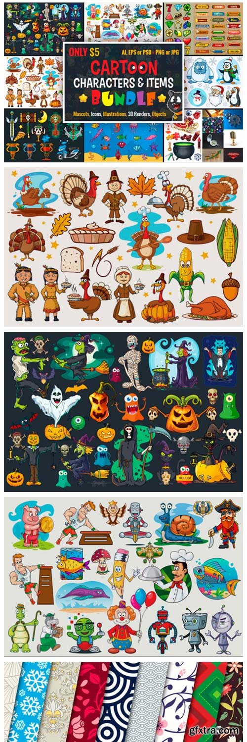 Cartoon Characters &amp; Items Bundle 4154089