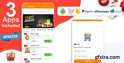 CodeCanyon - Multi-Store Grocery Delivery App with PHP Backend and Store & Delivery Boy App v1.5 - 22083396