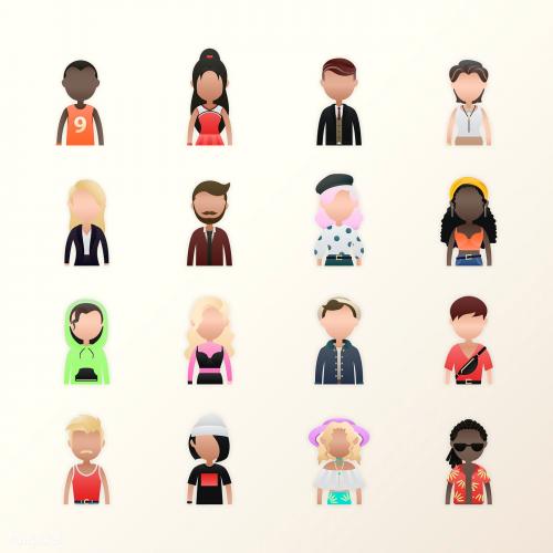 Set of diverse people avatars vector - 2045607