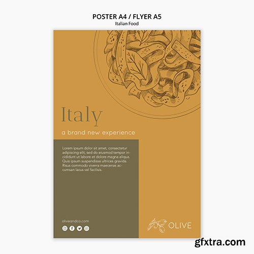 Italian food poster template 