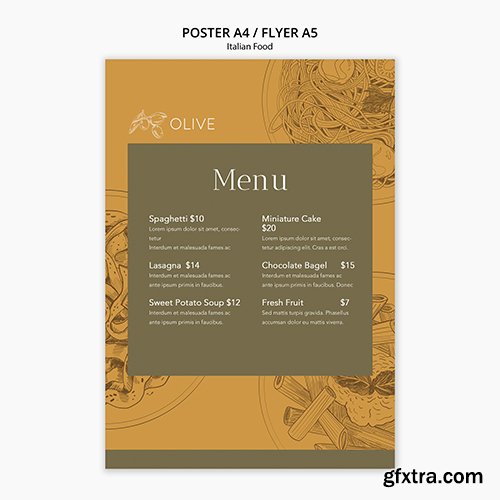 Italian food poster template