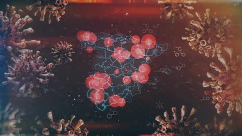 Videohive - Mapping Epidemic Outbreak in Spain 4K