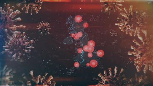 Videohive - Mapping Epidemic Outbreak in Great Britain 4K