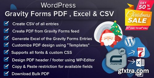 CodeCanyon - WordPress Gravity Forms PDF, Excel & CSV v1.4.1 - 23642805 - NULLED