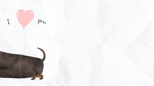 Dachshund with an I love you background illustration - 2089799