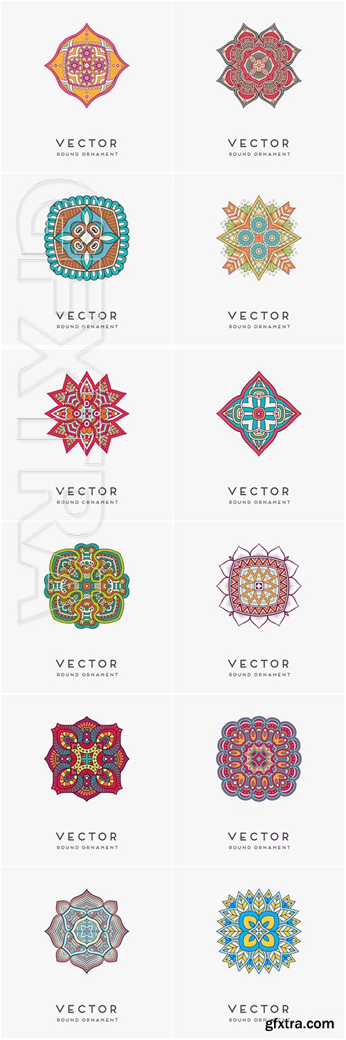 Decorative hand drawn mandala vector illustration # 14