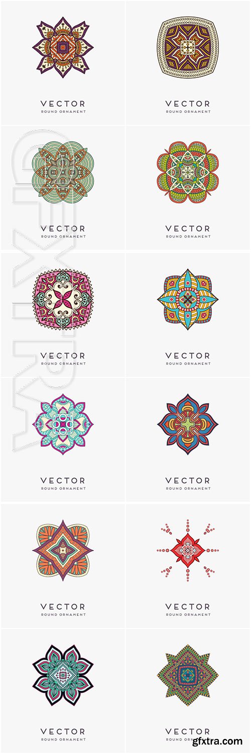 Decorative hand drawn mandala vector illustration # 15