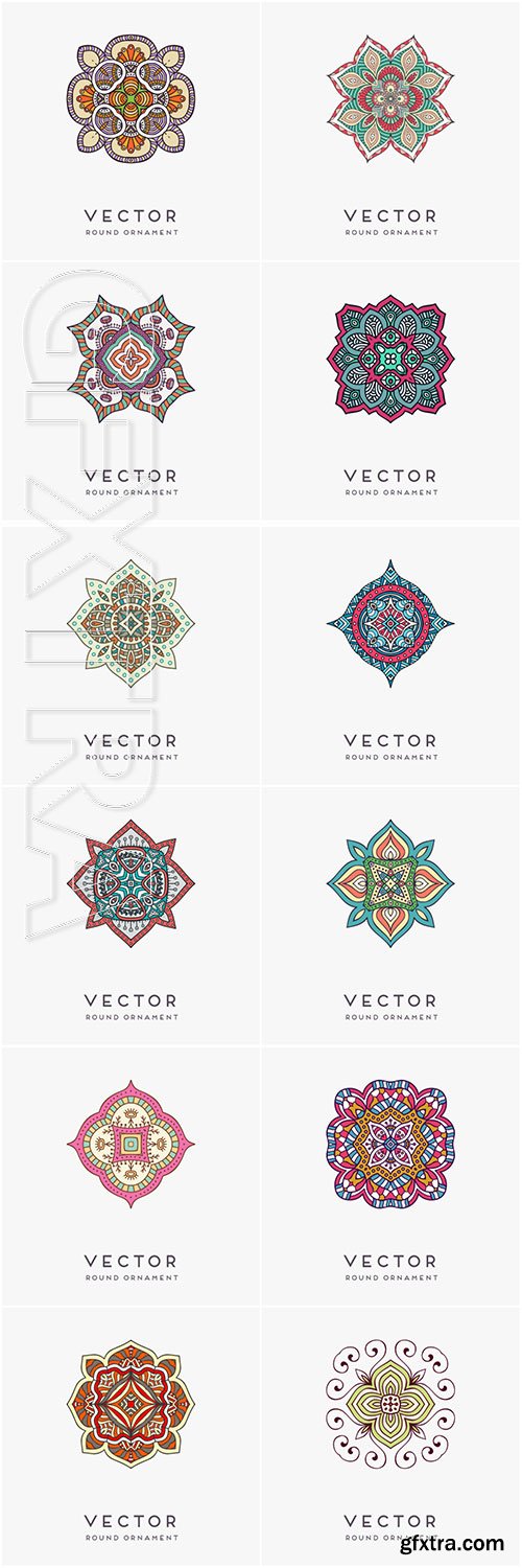 Decorative hand drawn mandala vector illustration # 13