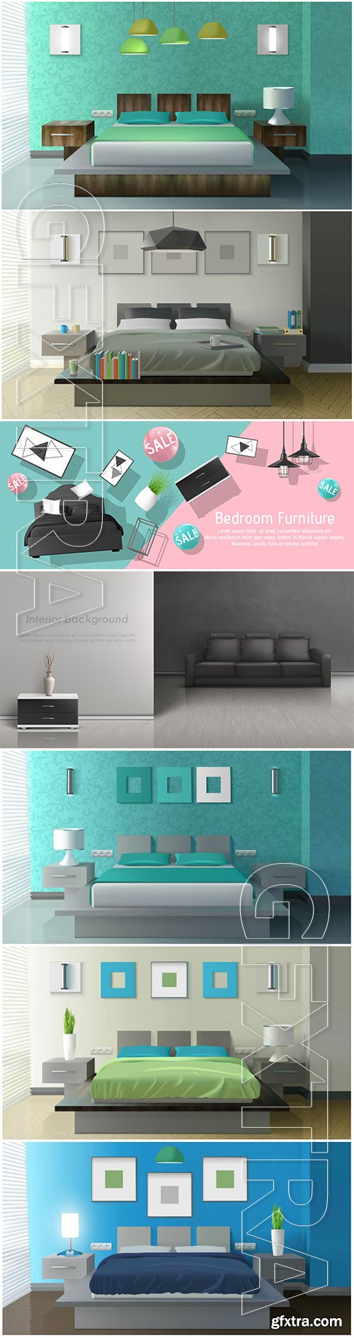 Interior vector design template