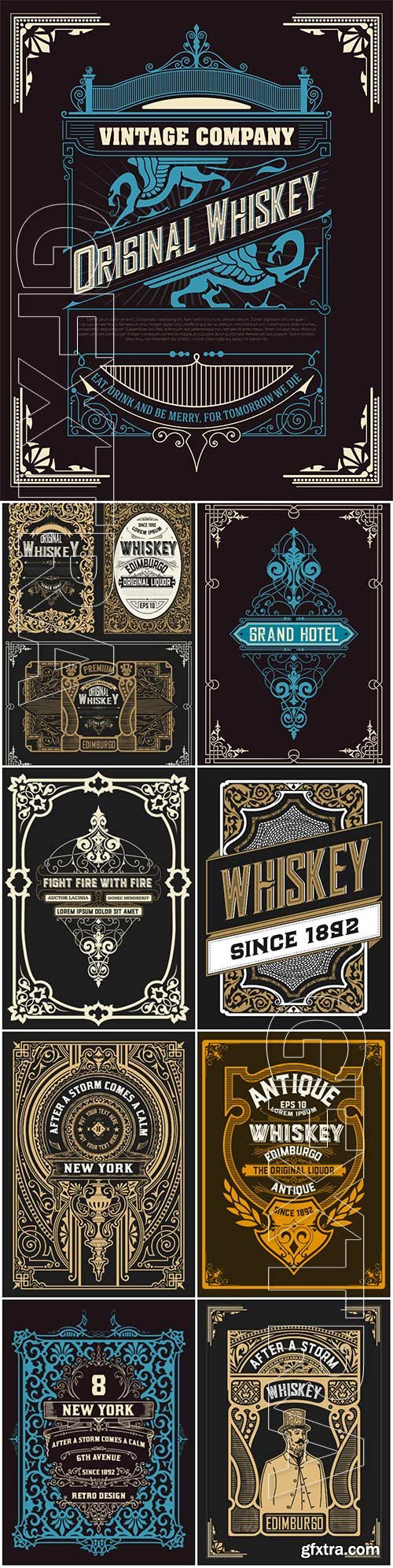 Vintage labels in vector # 2