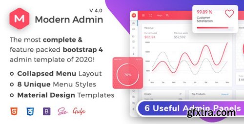 ThemeForest - Modern Admin v4.0 - Clean Bootstrap 4 Dashboard HTML Template + Material Design - 21430660