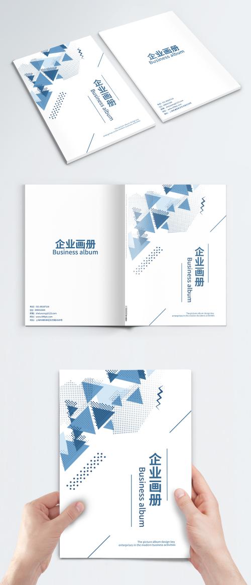 LovePik - blue geometric business brochure cover - 400757165