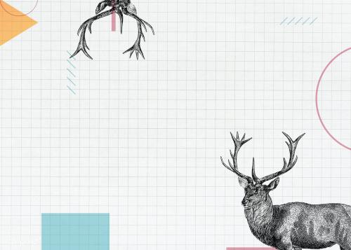 Blank geometric deer frame design - 1219243