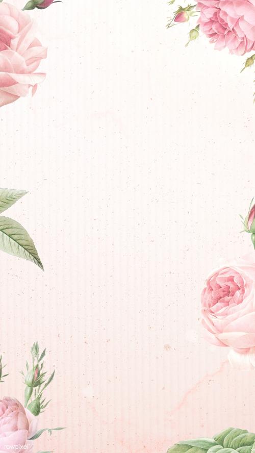 Pink rose pattern mobile phone wallpaper illustration - 1220068