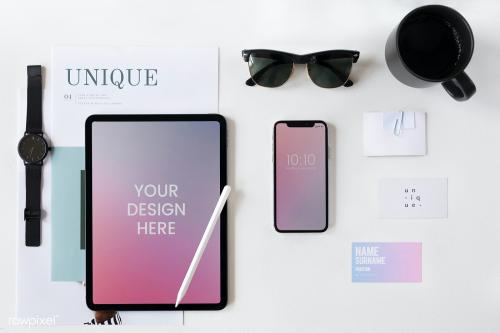 Business digital device mockup collection - 1220824