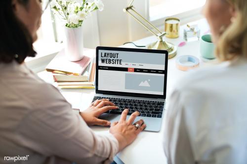 Businesswomen using a digital device mockup - 1220852