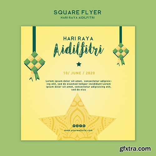 Aidilfitri flyer template 