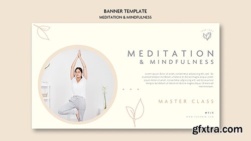 Meditation and mindfulness banner concept 