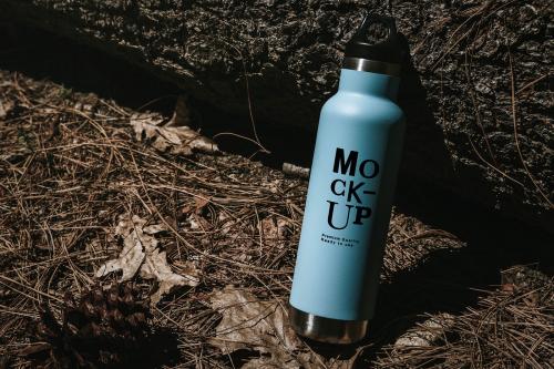 Water bottle mockup in the forest - 1221427