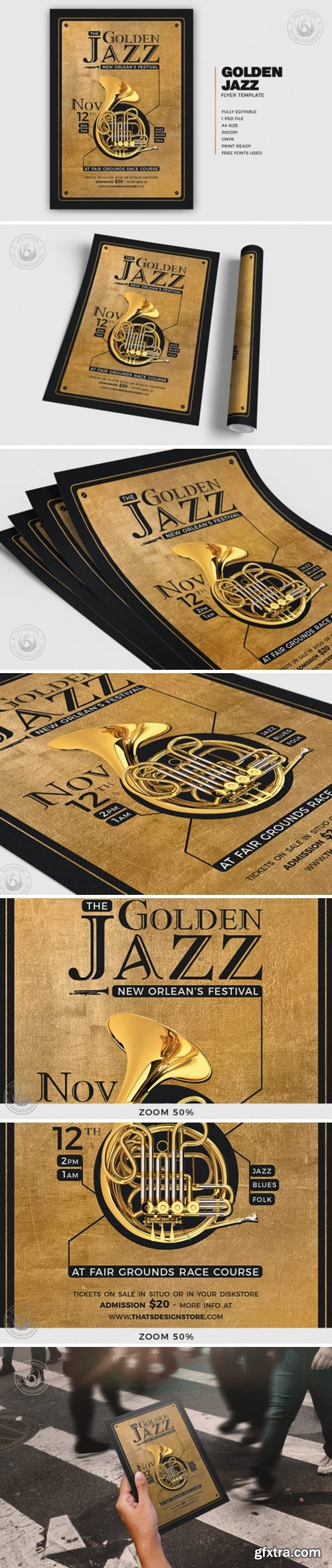 Golden Jazz Flyer Template V4 4164206