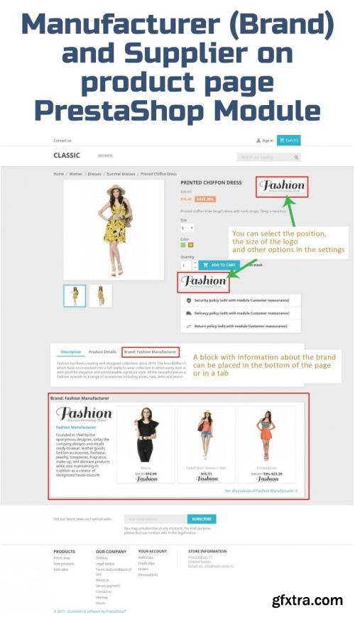 Manufacturer (Brand) and Supplier on product page v2.3.1 - PrestaShop Module