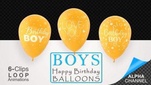 Videohive - First Birthday Celebration Balloons - Baby Boy