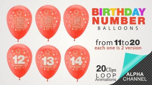 Videohive - Birthday Celebrations - Balloons With Birthday Numbers