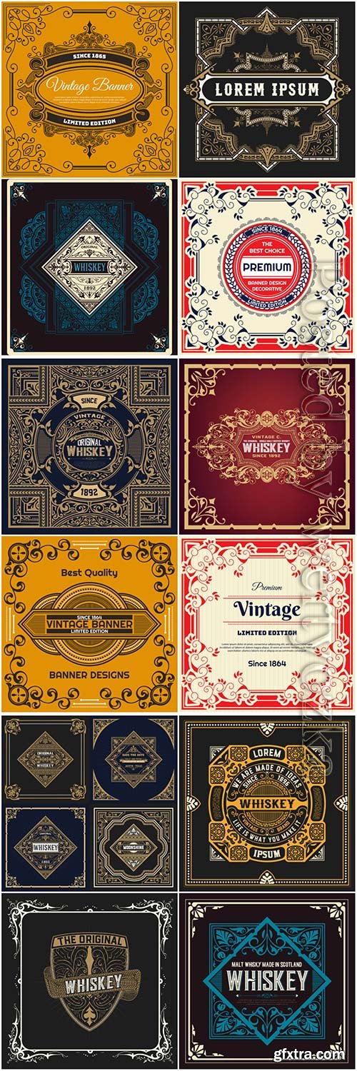 Vintage labels in vector # 5