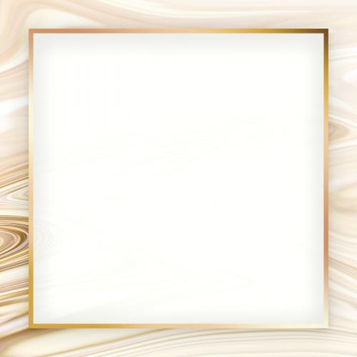 Golden square frame social ads template vector - 1225801