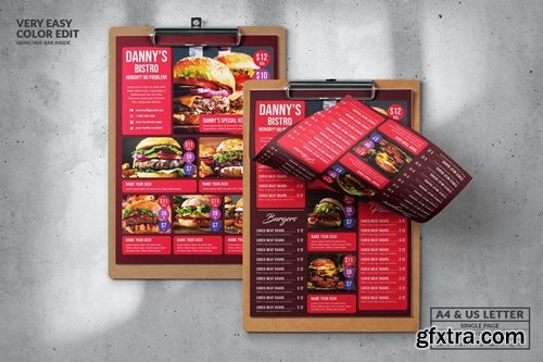 Elegant Food Menu Design A4 & US Letter