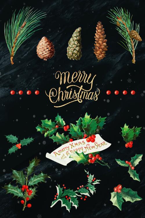 Festive merry Christmas design collection - 1228663