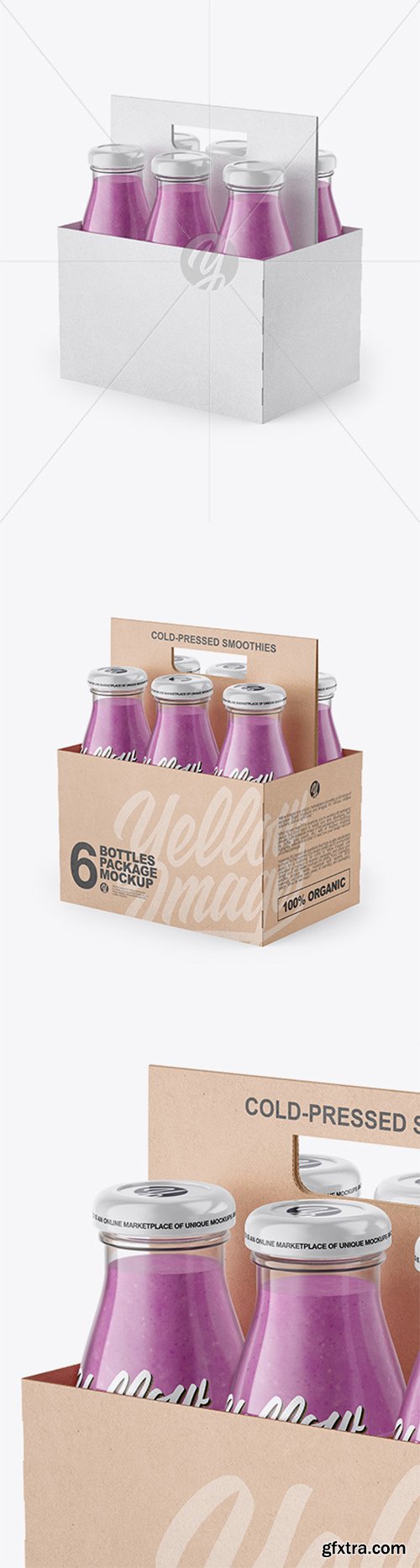 6 Pack Smoothie Bottle Carrier Mockup 60037