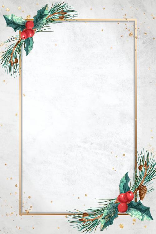 Golden rectangle Christmas frame design - 1228710