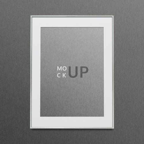 Gray picture frame mockup illustration - 1230716