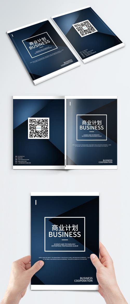 LovePik - quality blue business plan brochure cover - 400882623