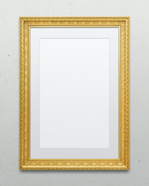 Vintage rectangle gold picture frame mockup illustration - 1230736