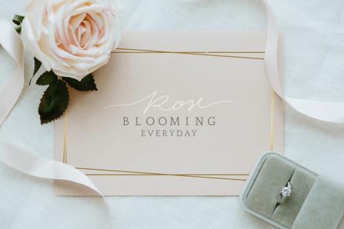 Botanical wedding invitation card mockup - 1204147