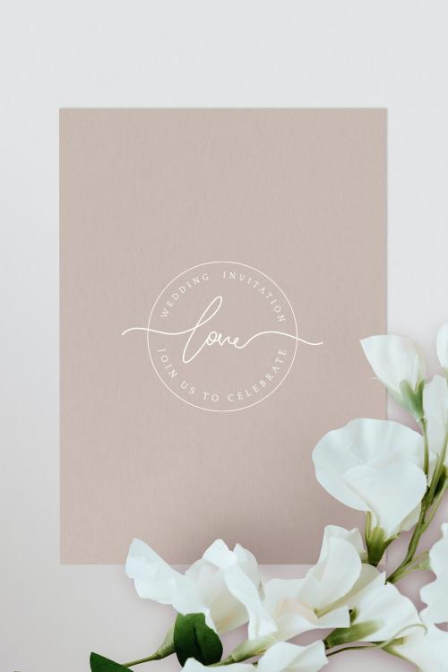 Botanical wedding invitation card mockup - 1204222