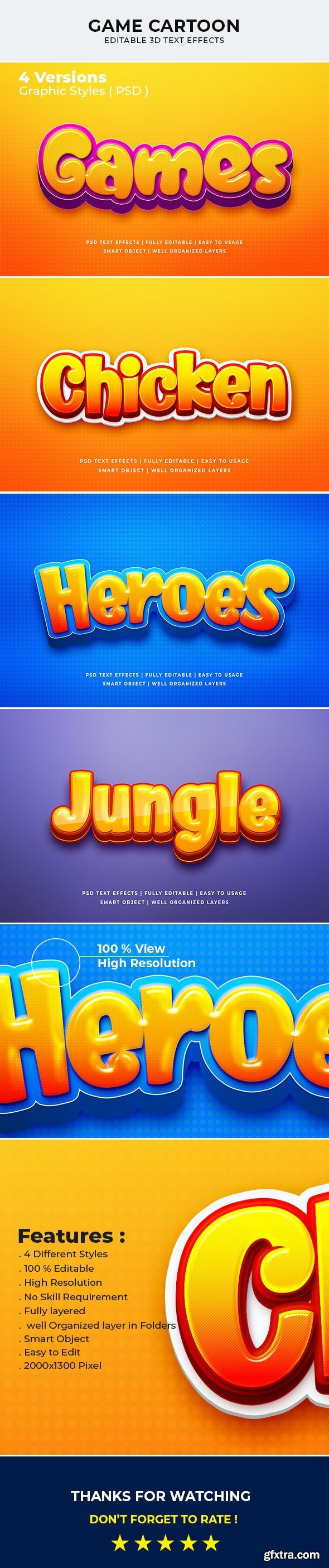 GraphicRiver - Game Cartoon 3d Text Effect Mockup 26635935 » GFxtra