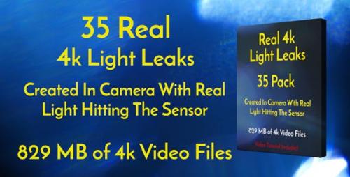 Videohive - 4k Real Light Leaks 35 Pack Of Effect Overlays