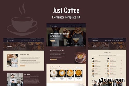 ThemeForest - Justcoffee v1.0 - Cafe and Coffee Elementor Template Kit - 26375417